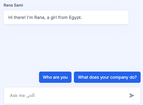 Projects Gallery: Live Chat Agent trained on company's data